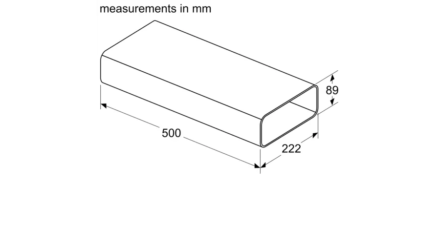 Flat duct 500 mm - Morgans Kitchens & Bedrooms