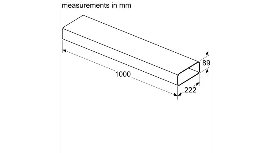 Flat duct 1000mm - Morgans Kitchens & Bedrooms