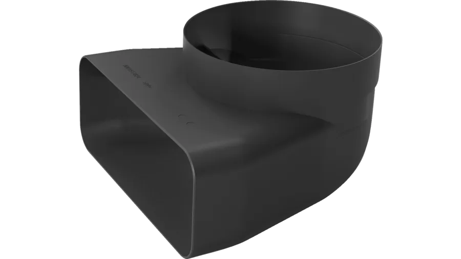 Adapter Duct 150 mm, 90 ° Round-Flat - Morgans Kitchens & Bedrooms