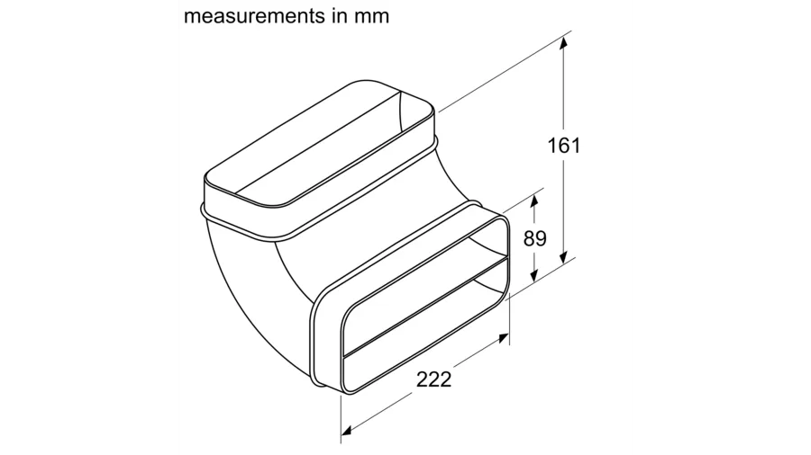 Flat Duct 90 ° Vertical L - Morgans Kitchens & Bedrooms