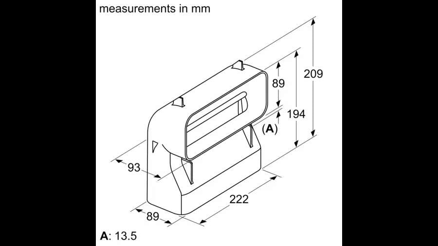 Flat duct 90 ° vertical S - Morgans Kitchens & Bedrooms