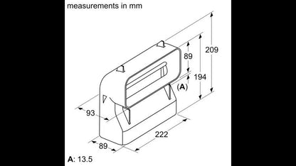 Flat duct 90 ° vertical S - Morgans Kitchens & Bedrooms