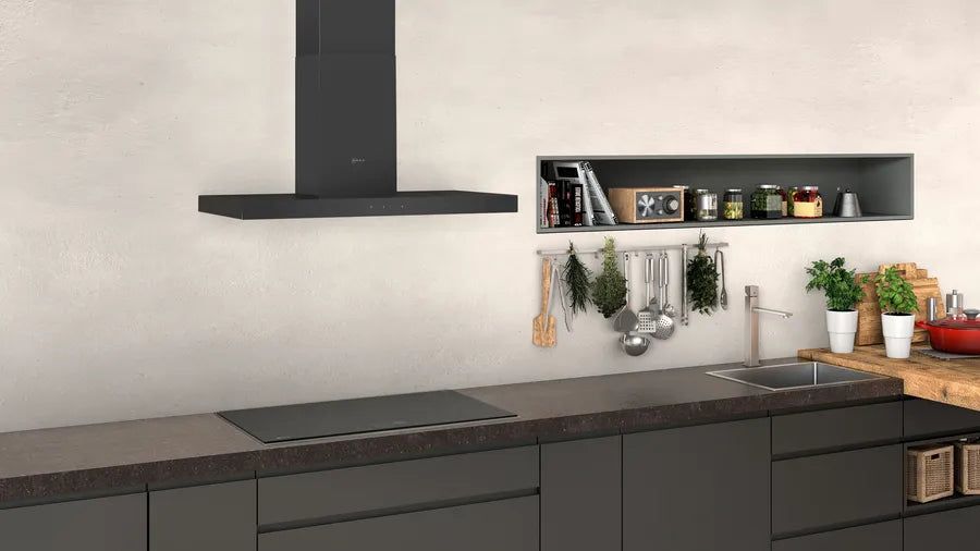 N 50 Wall-mounted cooker hood - 90 cm - Black - Morgans Kitchens & Bedrooms