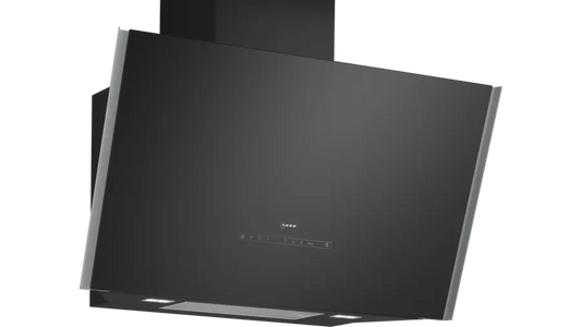 N 90 Wall-mounted cooker hood - 90cm - Clear Glass Black Printed - Morgans Kitchens & Bedrooms