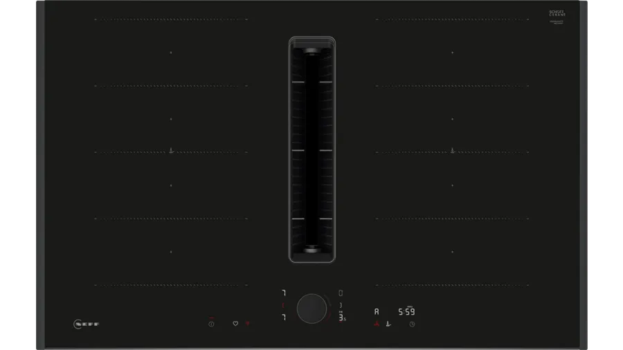 N 90 Induction hob with integrated ventilation system - 80 cm surface mount with frame - Morgans Kitchens & Bedrooms