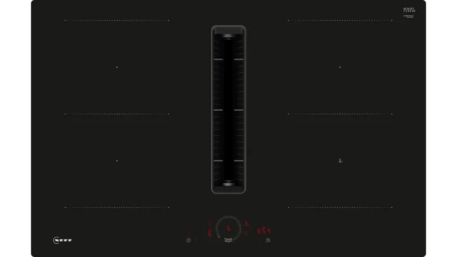 N 70 Induction hob with integrated ventilation system - 80 cm surface mount without frame - Morgans Kitchens & Bedrooms