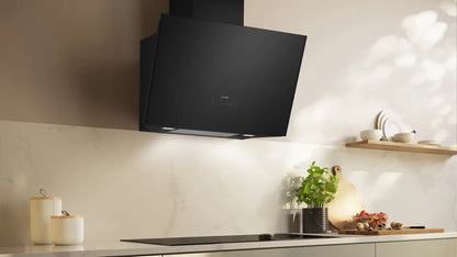 N 70 Wall-mounted cooker hood - 80cm - Clear Glass Black Printed - Morgans Kitchens & Bedrooms