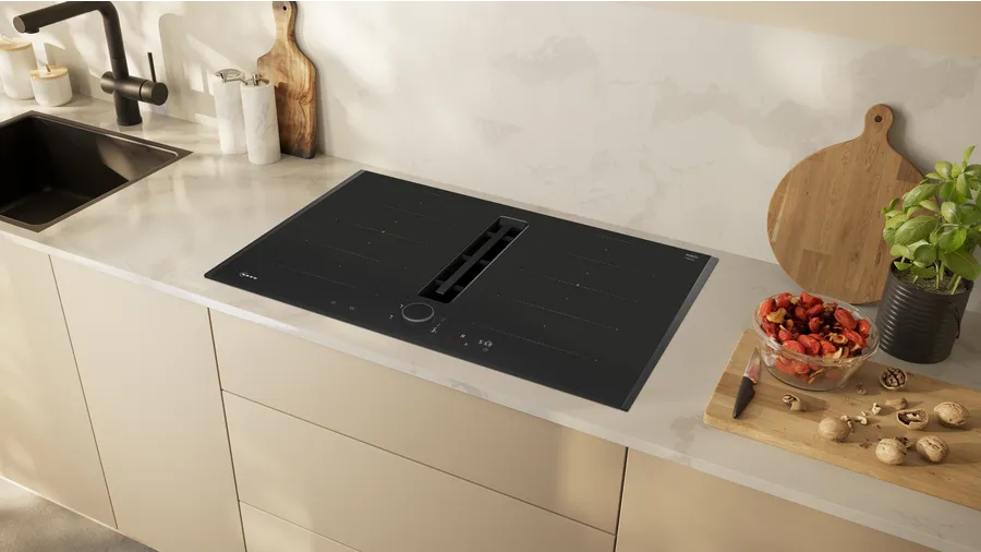 N 90 Induction hob with integrated ventilation system - 80 cm surface mount with frame - Morgans Kitchens & Bedrooms