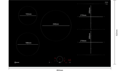 N 70 Induction hob - 80 cm, Black - Morgans Kitchens & Bedrooms