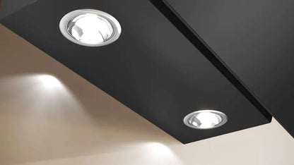 N 30 Wall-mounted cooker hood - 60cm - Clear Glass Black Printed - Morgans Kitchens & Bedrooms