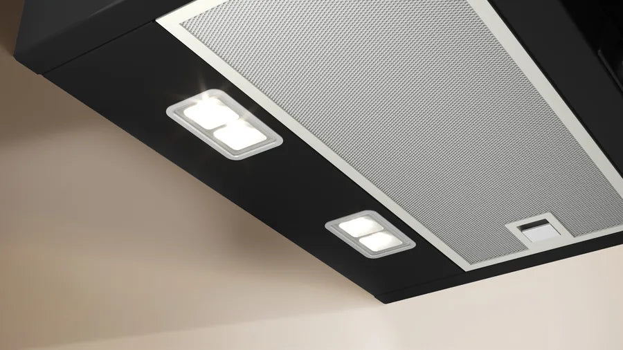 N 50 Wall-mounted cooker hood - 80cm - Clear Glass Black Printed - Morgans Kitchens & Bedrooms