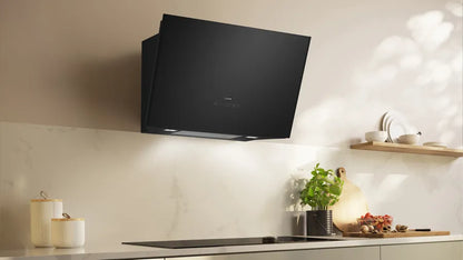 N 70 Wall-mounted cooker hood - 80cm - Clear Glass Black Printed - Morgans Kitchens & Bedrooms