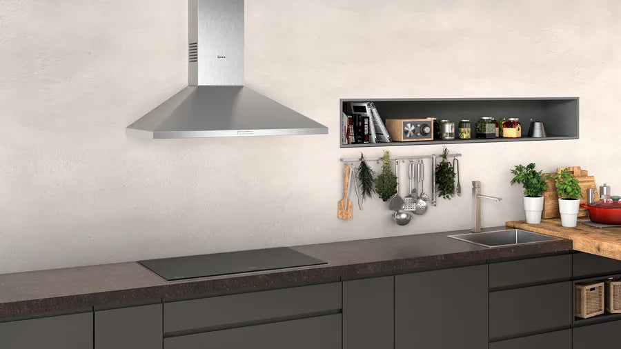 N 30 Wall-mounted cooker hood - 90cm - Stainless steel - Morgans Kitchens & Bedrooms